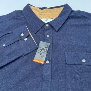 NEW Legendary Whitetails Men's 2XT Buck Camp Flannel Button Down Navy Blue